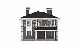 185-002-П Проект двухэтажного дома, современный домик из керамзитобетонных блоков Липецк, House Expert
