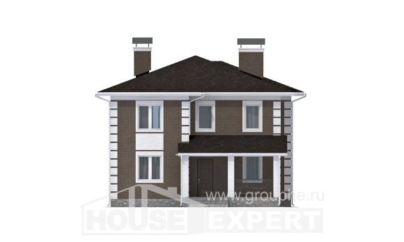 185-002-П Проект двухэтажного дома, современный домик из керамзитобетонных блоков Липецк, House Expert