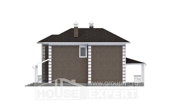 185-002-П Проект двухэтажного дома, компактный загородный дом из теплоблока Липецк, House Expert
