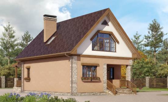 140-002-П Проект двухэтажного дома мансардой, доступный домик из теплоблока Липецк | Проекты домов от House Expert