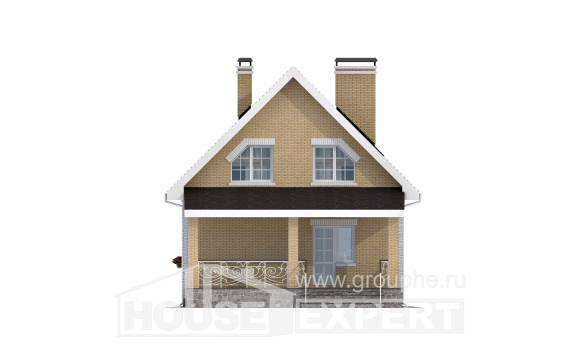 130-004-П Проект двухэтажного дома с мансардой, уютный загородный дом из арболита Липецк, House Expert