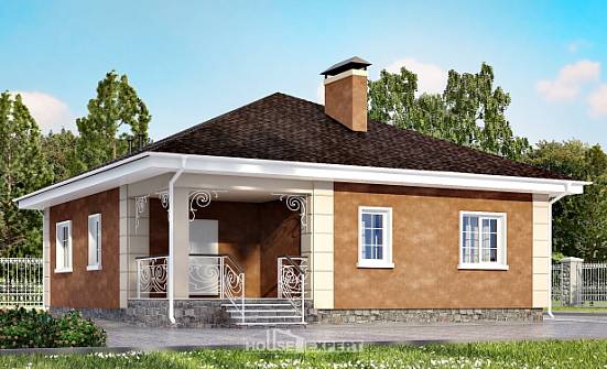 100-001-Л Проект одноэтажного дома, доступный коттедж из бризолита Липецк | Проекты одноэтажных домов от House Expert