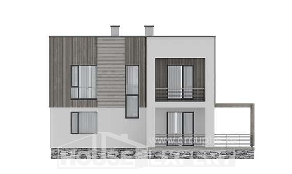 150-017-П Проект двухэтажного дома, простой загородный дом из газосиликатных блоков Липецк, House Expert