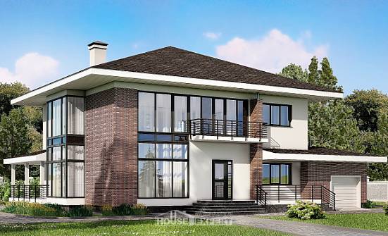 275-002-П Проект двухэтажного дома и гаражом, классический домик из кирпича Липецк | Проекты домов от House Expert