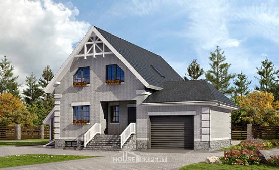200-009-П Проект трехэтажного дома мансардой и гаражом, классический дом из блока Елец | Проекты домов от House Expert