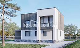 150-017-П Проект двухэтажного дома, экономичный коттедж из твинблока Елец, House Expert