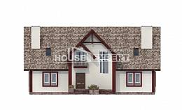 300-008-Л Проект двухэтажного дома мансардой и гаражом, просторный домик из пеноблока Липецк, House Expert
